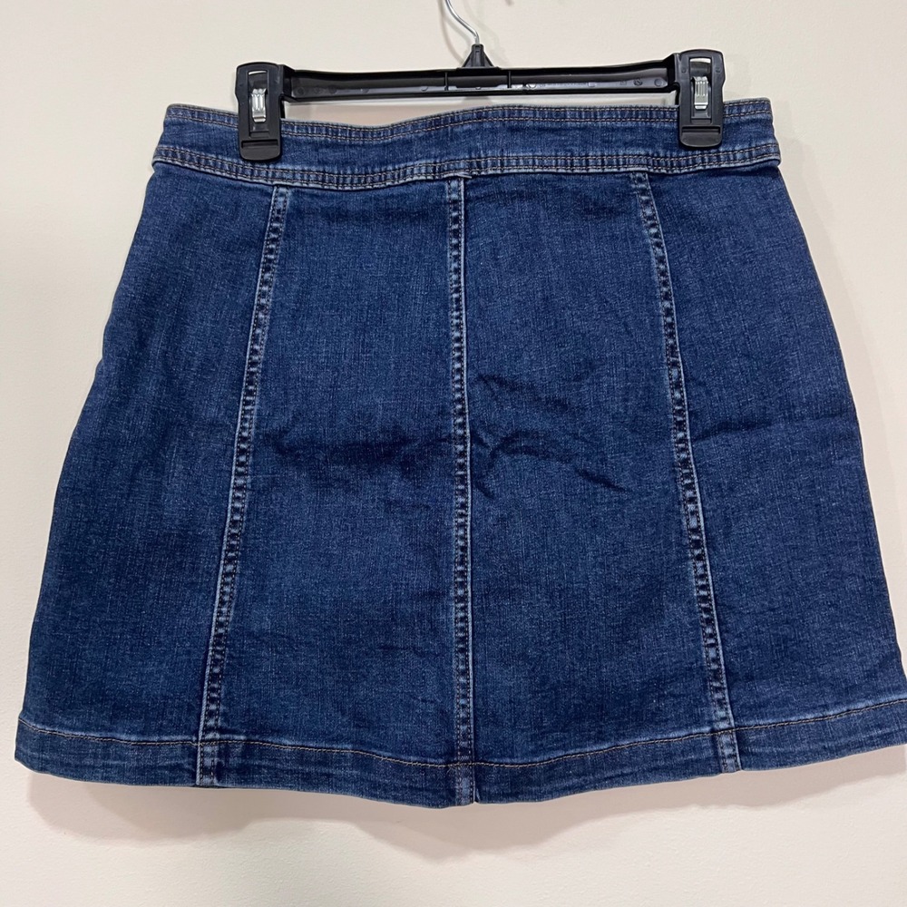 NWT Madewell Womens Stretch Denim A-Line Button Front Mini Skirt Blue Size 6 A3 - Picture 4 of 8
